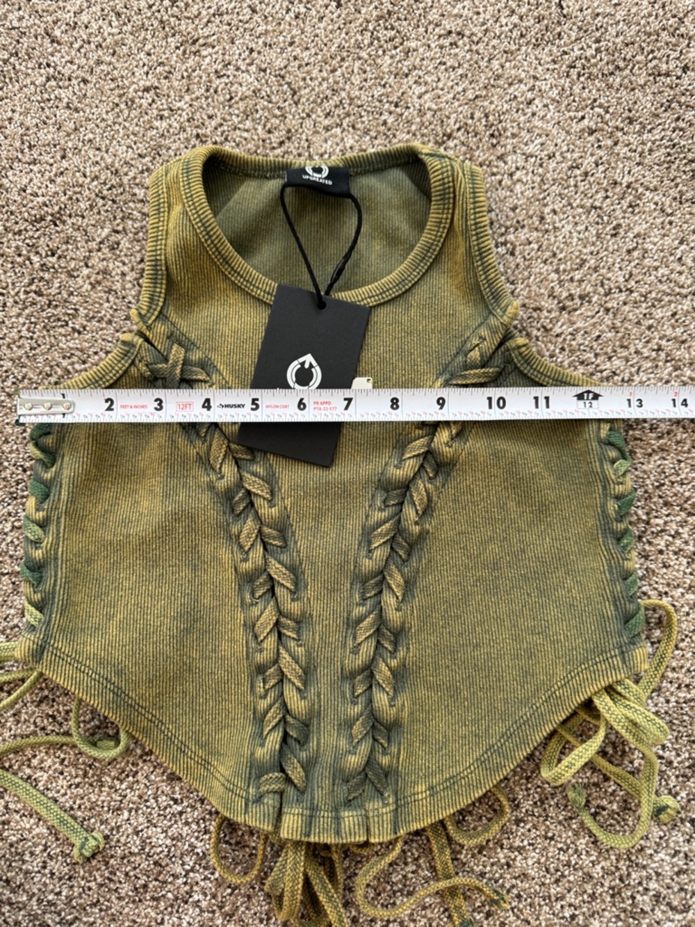 NWT Upgreated Green Braided Tank Top S - Picture 5 of 5
